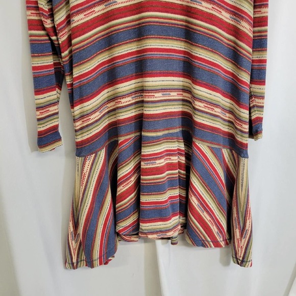 LRL Ralph Lauren Southwest Striped Print Drop Waist Thermal Henley Dress Size 1X - Picture 3 of 7